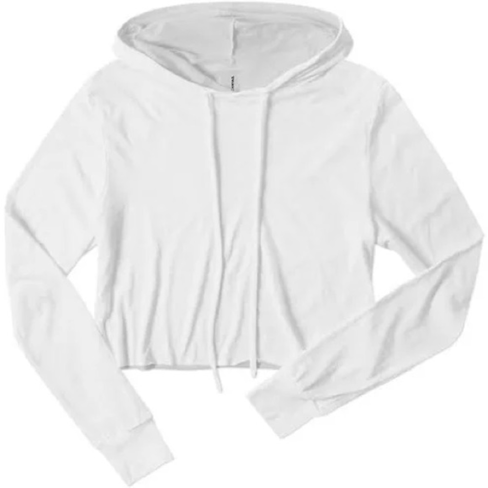Zobha - White & Rose Gold Cropped Hoodie